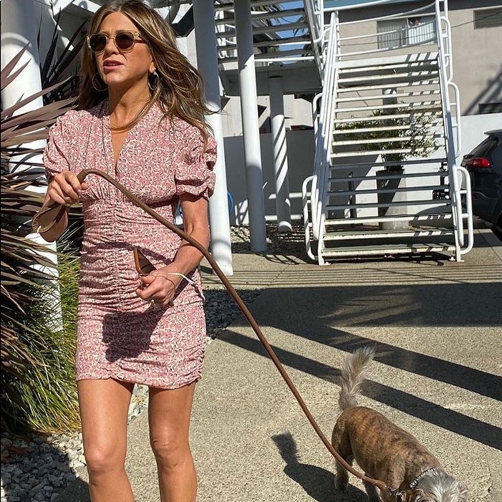 Isabel Marant Andor Pink Dress as seen on Jennifer Anniston